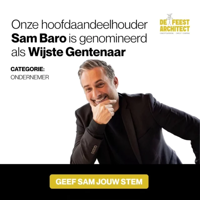 Hoe wijs is da??!!
Onze hoofdaandeelhouder @sam.baro is genomineerd als @dewijstegentenaar in de categorie Ondernemer!
Geef hem nu jouw stem via deze link >> https://dewijstegentenaar.eventsite.be/page/130
En klik op de categorie Ondernemer.
#dewijstegentenaar2026